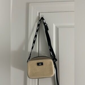 UGG Beige Crossbody Bag with Black Strap